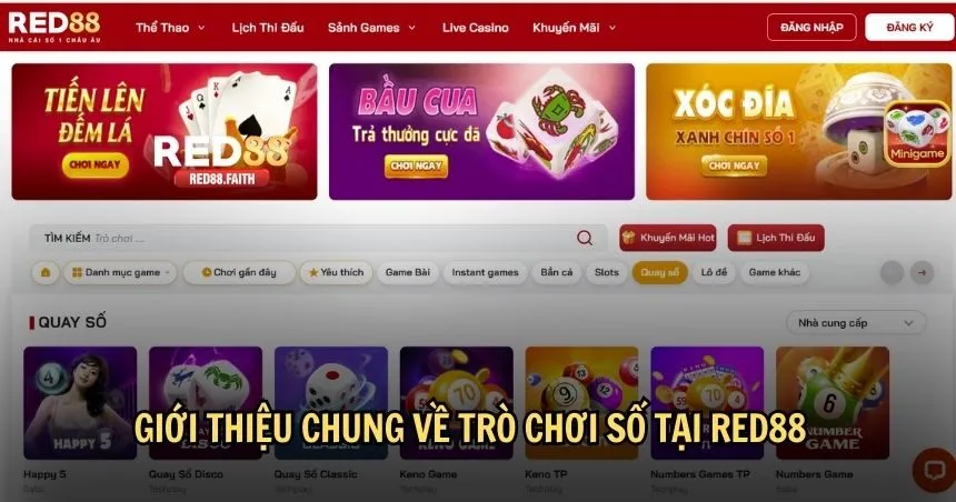 Giới thiệu chung về trò chơi số tại RED88
